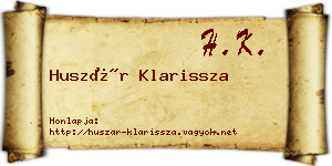 Huszár Klarissza névjegykártya